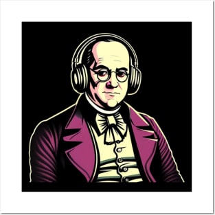 Money Moves Ben Franklin Retro Headphones II Posters and Art